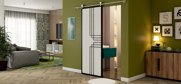 sliding bathroom door installation in Fullerton